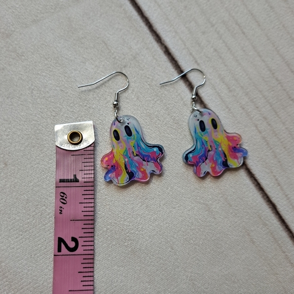 Colorful Ghost Earrings - Picture 3 of 5